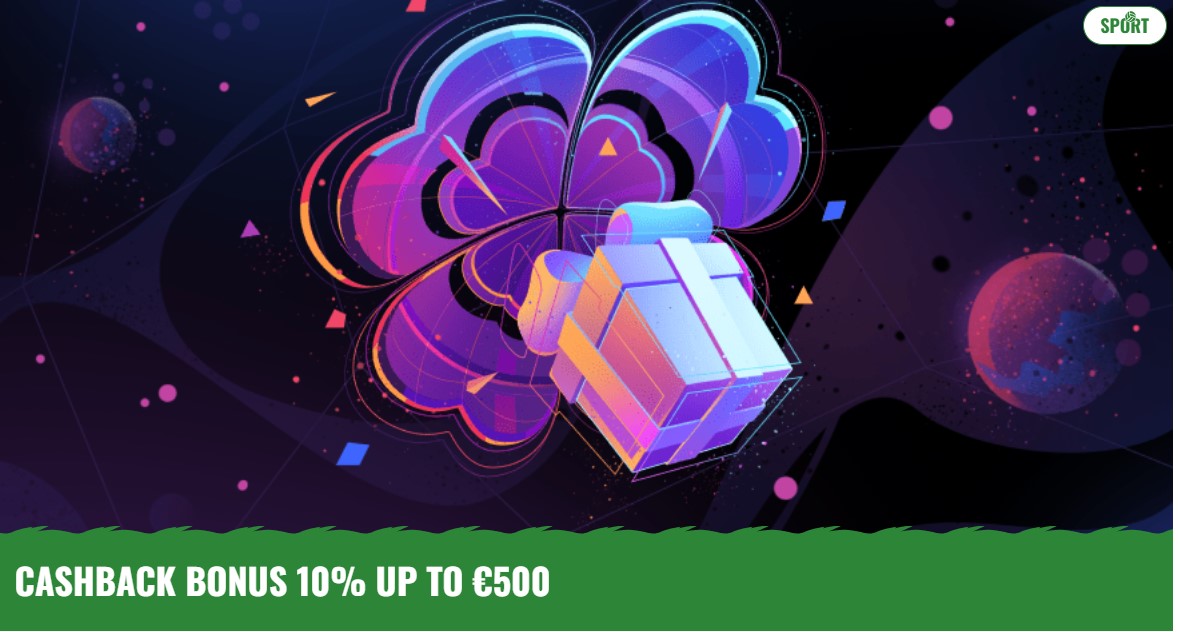 Bonus cashback 10% jusqu'à €500