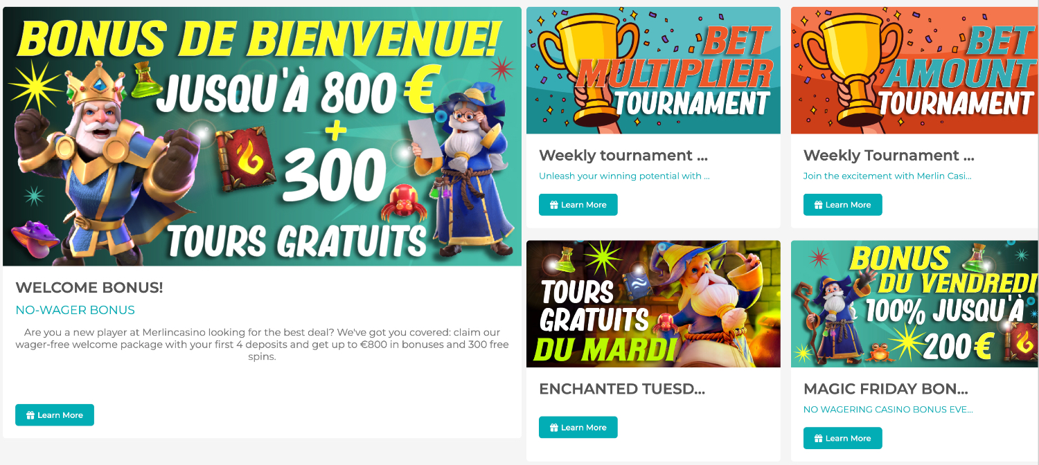 Système de bonus unique sans condition de mise